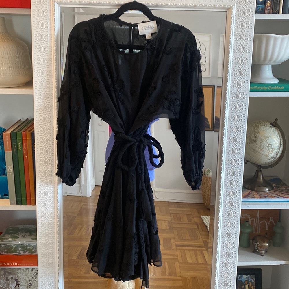 Anthropologie floral detailed dress with tie detail
